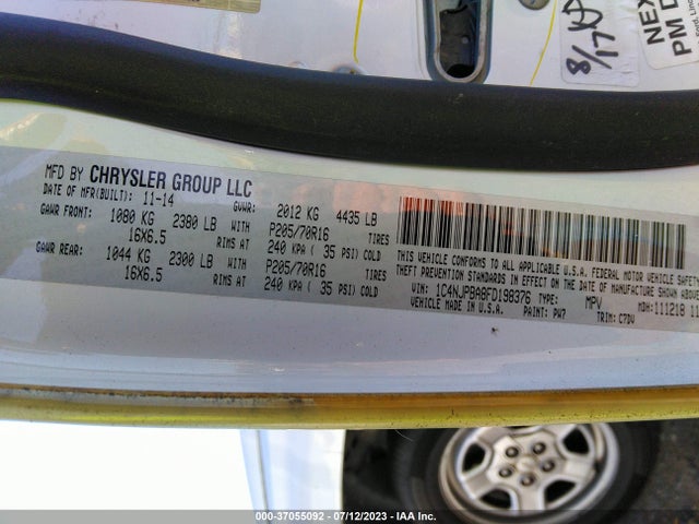Jeep Patriot Sport 2015 1C4NJPBA8FD198376 Image 9