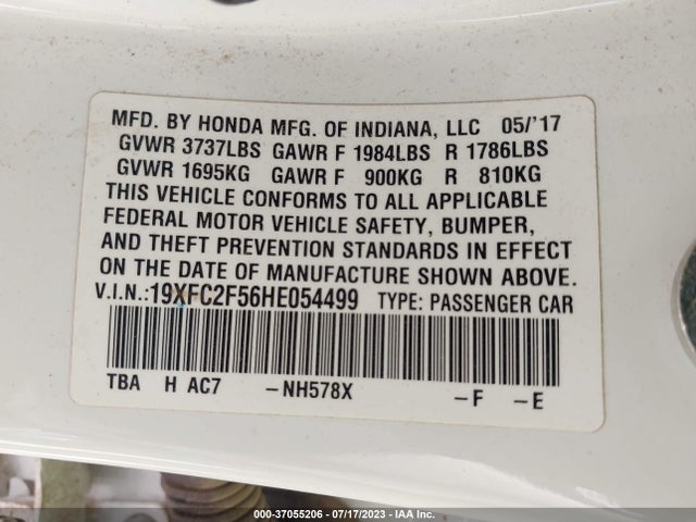 Honda Civic Sedan Lx 2017 19XFC2F56HE054499 Image 15