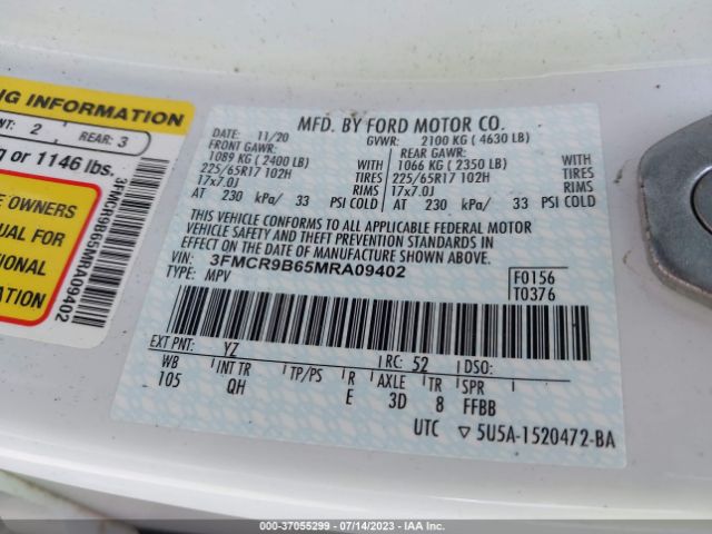 3FMCR9B65MRA09402 Ford Bronco Sport Big Bend