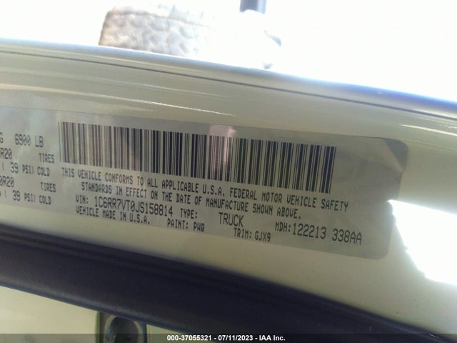 1C6RR7VT0JS158814 RAM 1500 Laramie