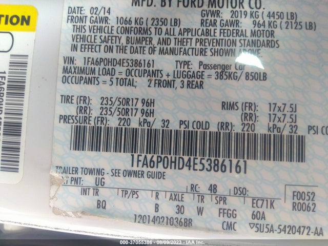 Ford FUSION SE 2014 1FA6P0HD4E5386161 Image 15