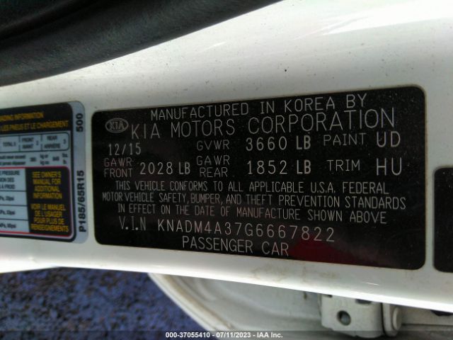 KNADM4A37G6667822 KIA RIO LX