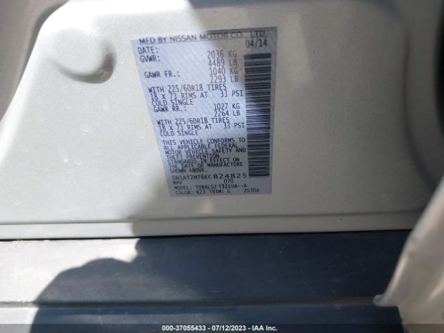 5N1AT2MT6EC824825 Nissan Rogue Sl