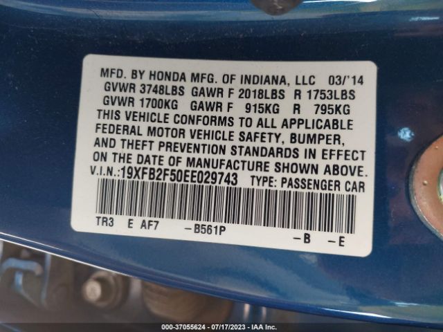 19XFB2F50EE029743 Honda Civic Sedan Lx