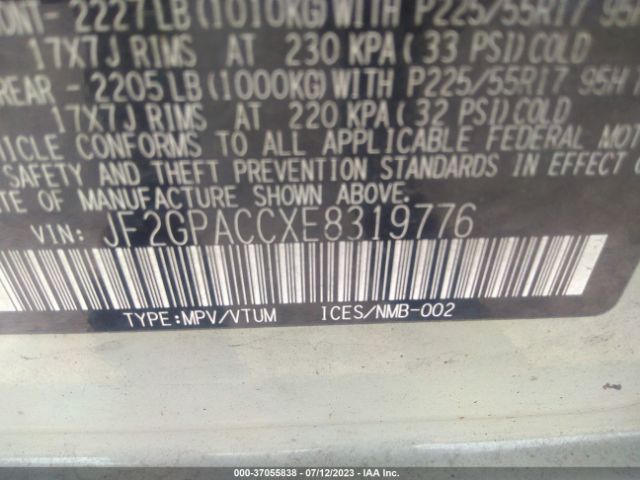 JF2GPACCXE8319776 Subaru Xv Crosstrek Premium