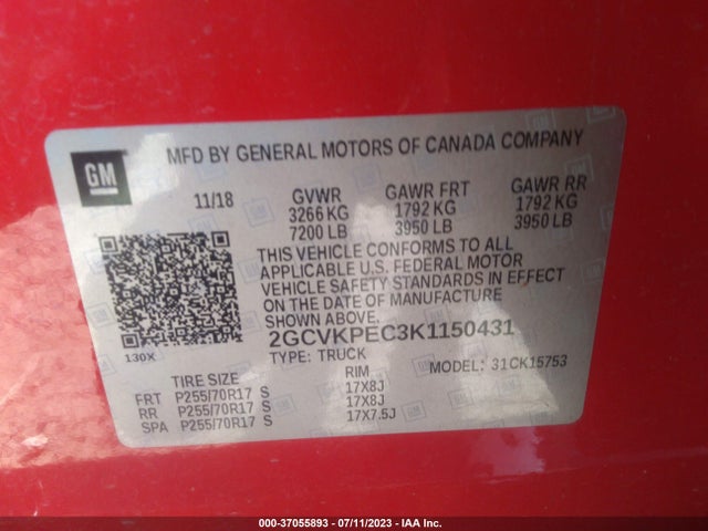 Chevrolet Silverado 1500 Ld Lt 2019 2GCVKPEC3K1150431 Image 9