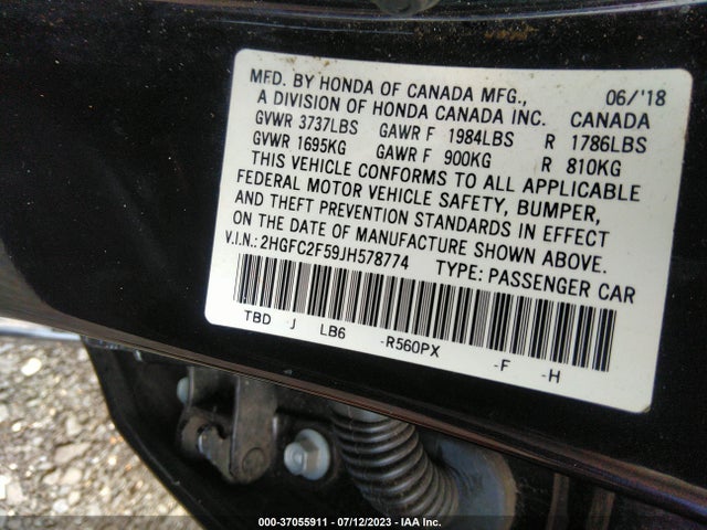 Honda Civic Sedan Lx 2018 2HGFC2F59JH578774 Image 9