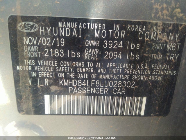 Hyundai Elantra 2020 KMHD84LF8LU028302 Image 22