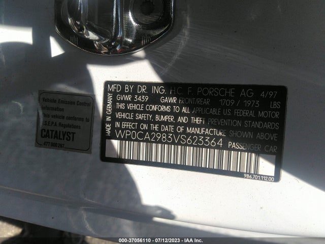 1997 PORSCHE BOXSTER WP0CA2983VS623364 Photo 8