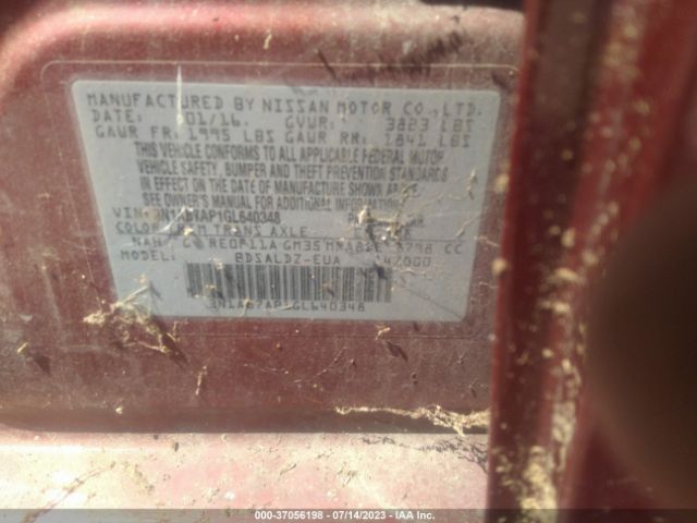 3N1AB7AP1GL640348 Nissan Sentra Sr/sl/s/sv/fe+ S