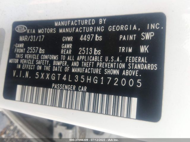 5XXGT4L35HG172005 KIA Optima Lx