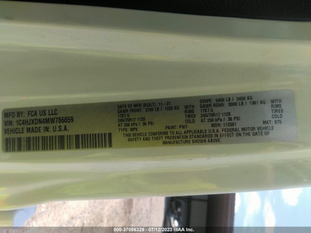 1C4HJXDN4MW786659 Jeep Wrangler Unlimited Sport S