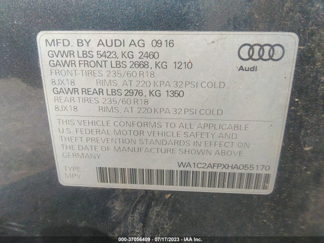 WA1C2AFPXHA055170 Audi Q5 PREMIUM
