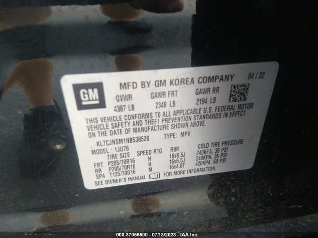 Chevrolet TRAX LS 2022 KL7CJNSM1NB538528 Image 9