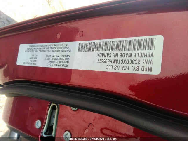2021 DODGE CHARGER R/T RWD VIN: 2C3CDXCT8MH598327