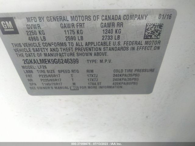 2GKALMEK9G6246399 GMC Terrain Sle