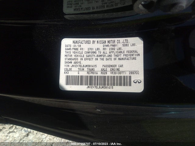 JN1EV7EL8JM391415 Infiniti Q60 3.0t Luxe
