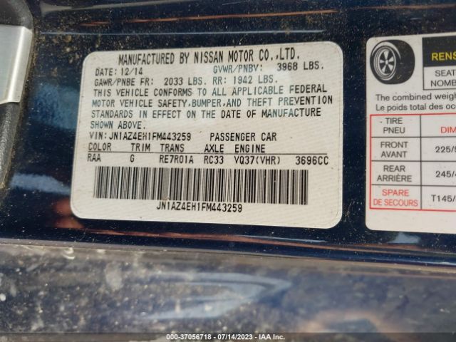 JN1AZ4EH1FM443259 Nissan 370Z