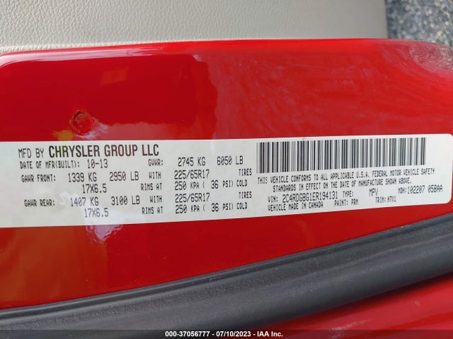 Dodge Grand Caravan American Value Pkg 2014 2C4RDGBG1ER194131 Image 9