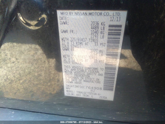 Nissan ROGUE SV 2014 5N1AT2MT5EC764908 Image 11