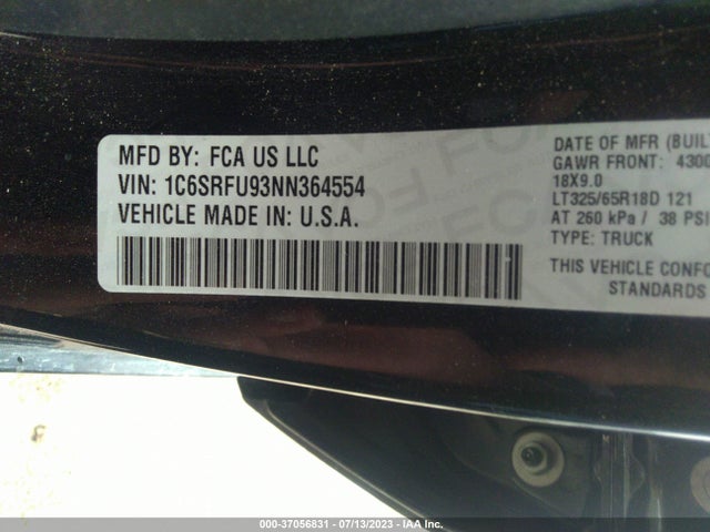 1C6SRFU93NN364554 RAM 1500 Trx
