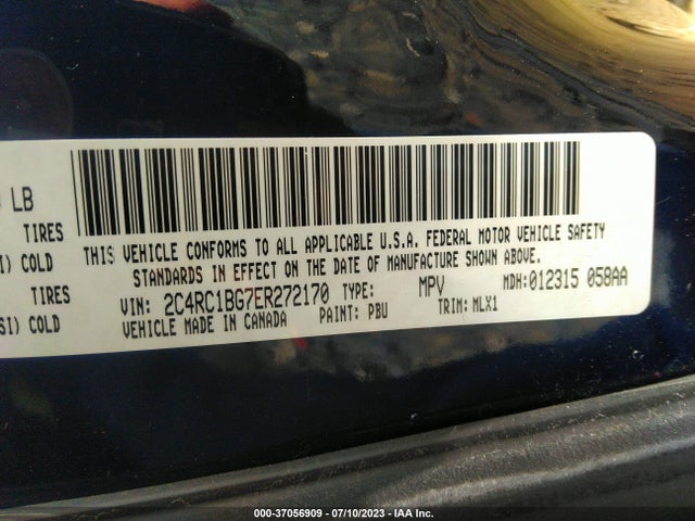 2C4RC1BG7ER272170 Chrysler Town & Country Touring