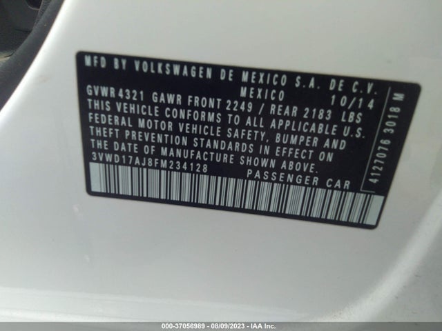 3VWD17AJ8FM234128 Volkswagen Jetta Sedan 1.8t Se