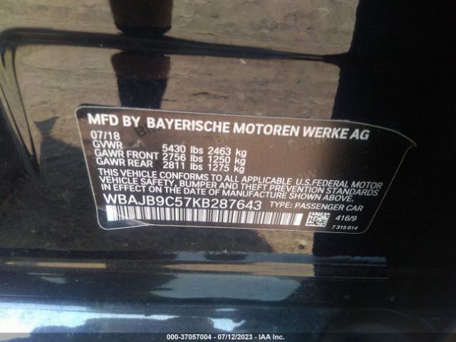 WBAJB9C57KB287643 BMW 5 Series M550i Xdrive