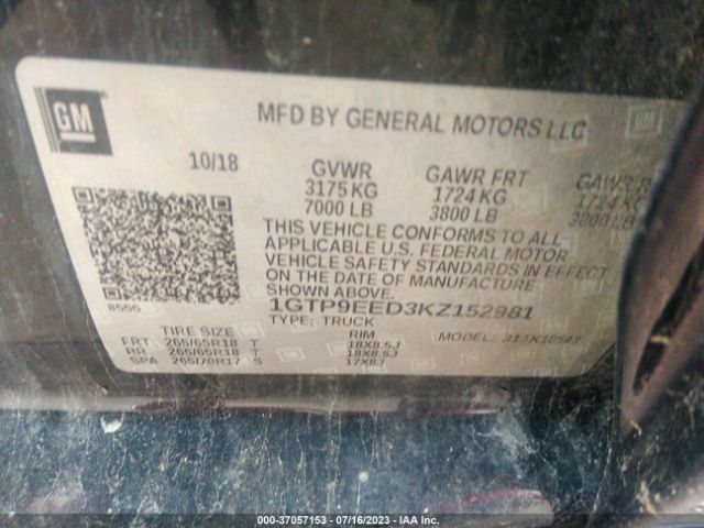 1GTP9EED3KZ152981 GMC Sierra 1500 At4