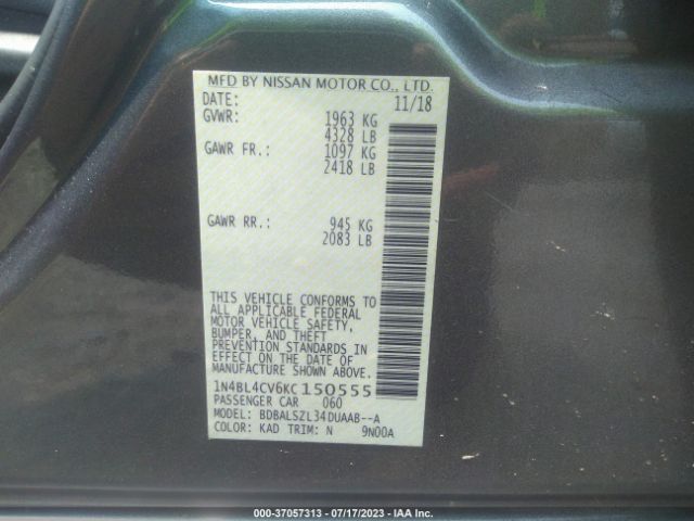 1N4BL4CV6KC150555 Nissan Altima 2.5 Sr