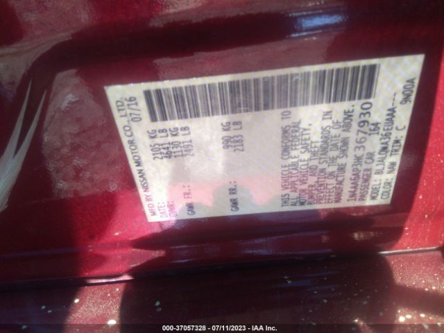 1N4AA6AP3HC367930 Nissan Maxima Sv/s/sl/sr/platinum