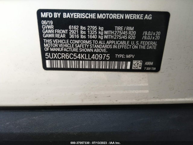 BMW X5 Xdrive40i 2019 аукцион фото