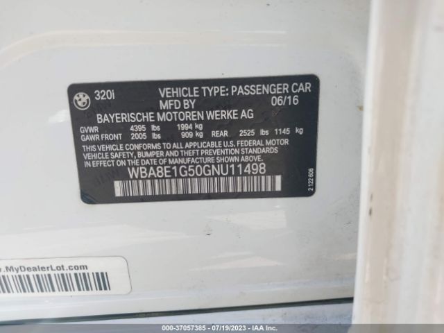 WBA8E1G50GNU11498 BMW 3 Series 320i