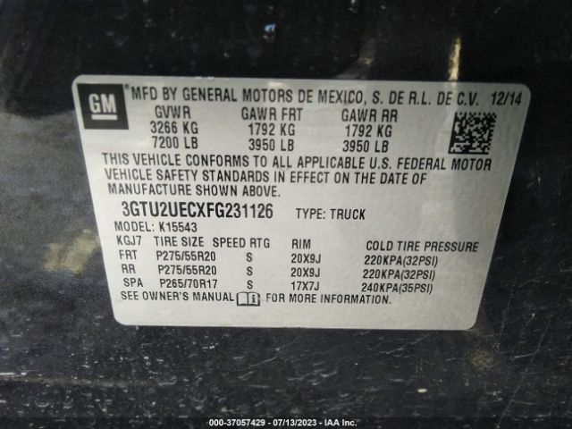 3GTU2UECXFG231126 GMC Sierra 1500 Sle