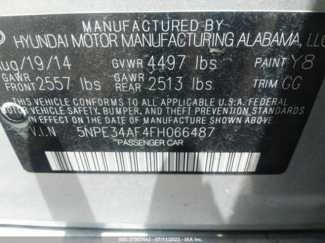 5NPE34AF4FH066487 Hyundai Sonata 2.4l Sport