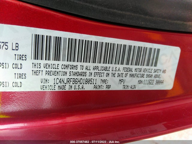 1C4NJRFB6HD180511 Jeep Patriot High Altitude