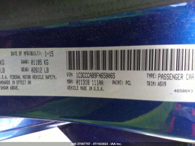 1C3CCCAB9FN658065 Chrysler 200 Limited