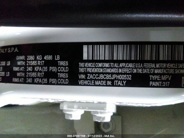 ZACCJBCB5JPH00532 Jeep Renegade Trailhawk