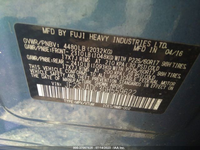 JF2SJADC3GH559622 Subaru Forester 2.5i Premium