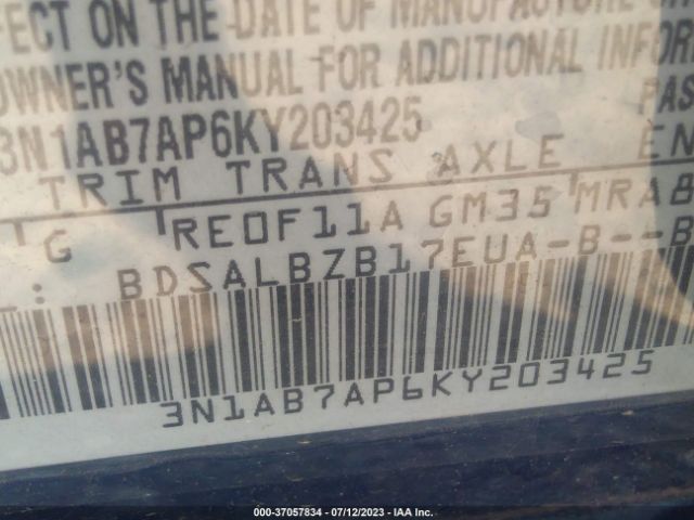 3N1AB7AP6KY203425 Nissan SENTRA S
