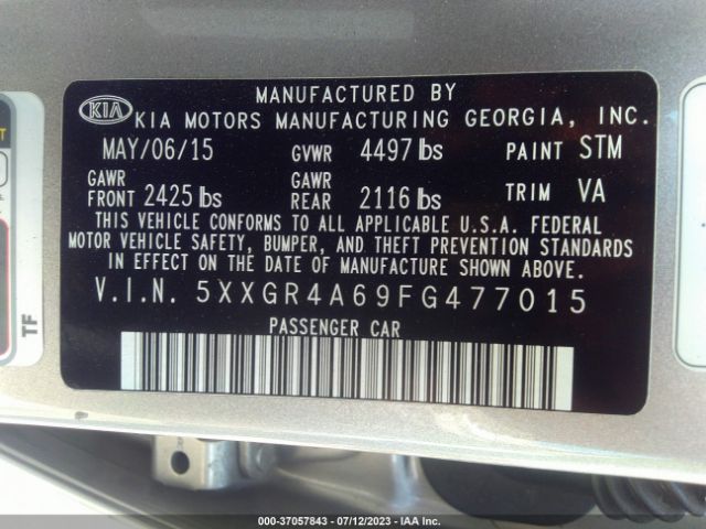 5XXGR4A69FG477015 KIA Optima Sx Turbo