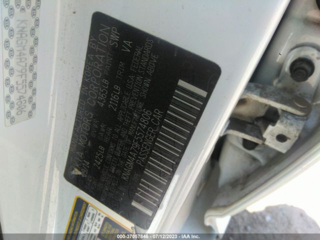 KNAGM4A79F5574806 KIA Optima Lx