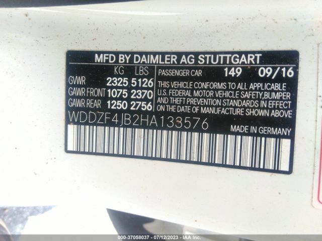 WDDZF4JB2HA133576 Mercedes-Benz E-class E 300
