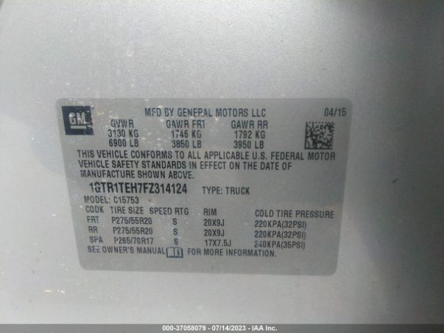1GTR1TEH7FZ314124 GMC SIERRA 1500