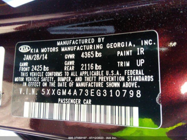 5XXGM4A73EG310798 KIA Optima Lx