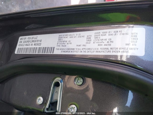 3C6UR5FL3MG670110 RAM 2500 Laramie