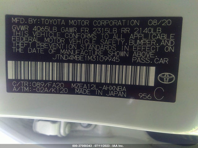 Toyota Corolla Hatchback Se 2021 JTND4MBE1M3109945 Image 15