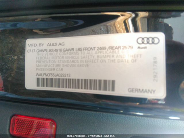 WAUFNCF55JA029213 Audi A5 2.0t Premium