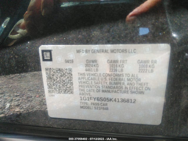 Chevrolet BOLT EV LT 2019 1G1FY6S05K4136812 Image 9