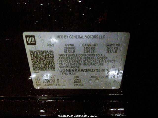 Chevrolet Traverse Premier 2021 1GNEVKKW3MJ235469 Image 16